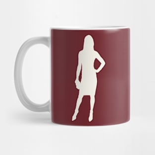 Woman Pop Art White Silhouette Mug